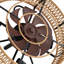 20" Farmhouse Caged Ceiling Fan Featuring A Fabric Style Light Kit And Remote Control