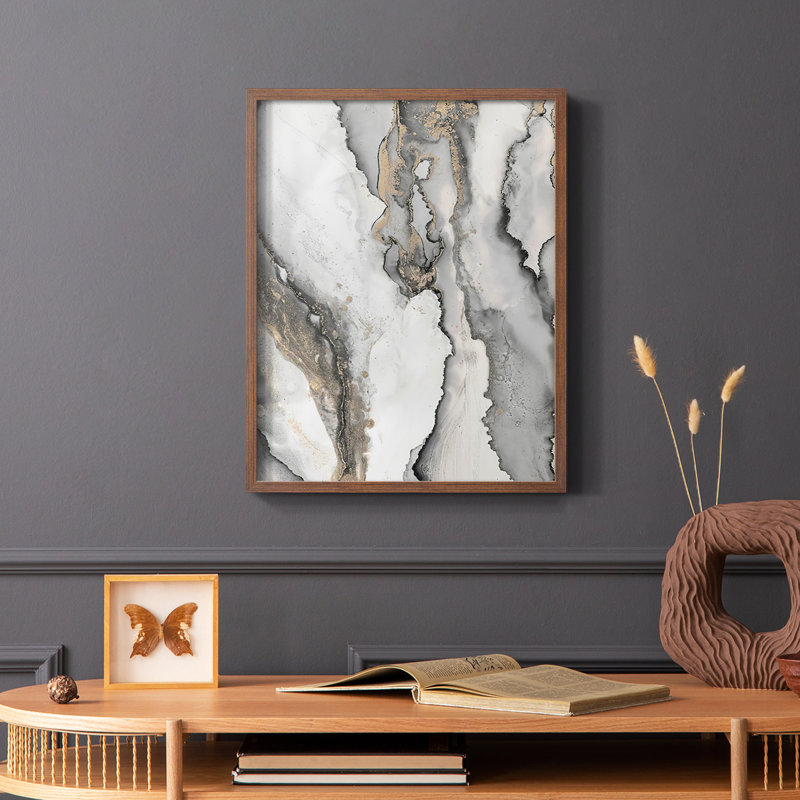 «Abstract Ink Fantasy III», reproduction encadrée - bois massif, Brun, H 28 po x l 22 po