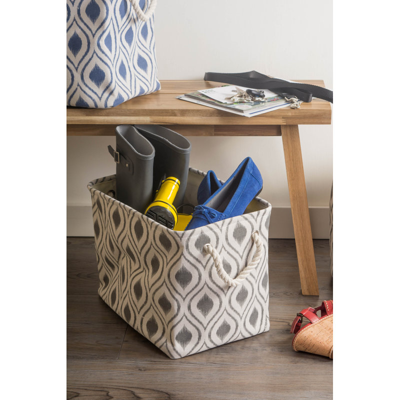 Panier en tissu Amaral Ikat, Gris minéral, H 12 po x l 16,5 po x P 10,5 po
