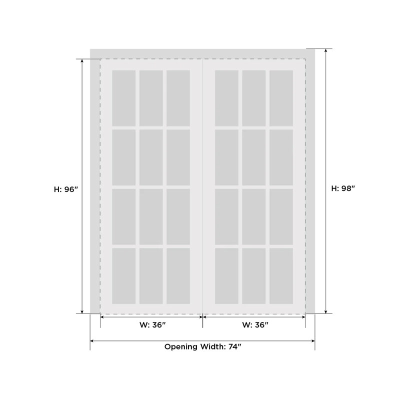 Portes en bois massif Mela, 72 po x 96 po