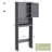 Over The Toilet Storage Cabinet With 2 Wood Doors & Adjustable/Open Shelves, Freestanding, Gray-439172905-439172904