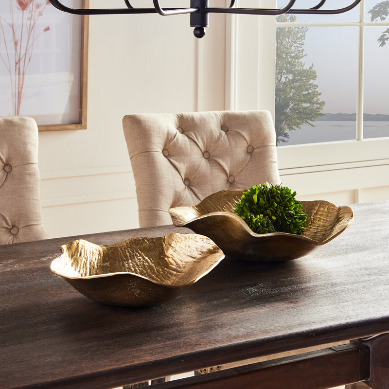 Aluminum Decorative Bowl Set, Gold