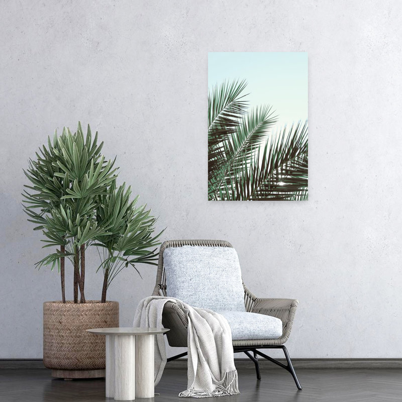Art contemporain, art tropical abstrait Palm Summer, H 24 po x l 16 po
