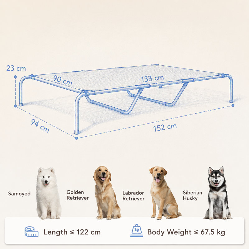 Structure pour chien en acier pour chien, Grey