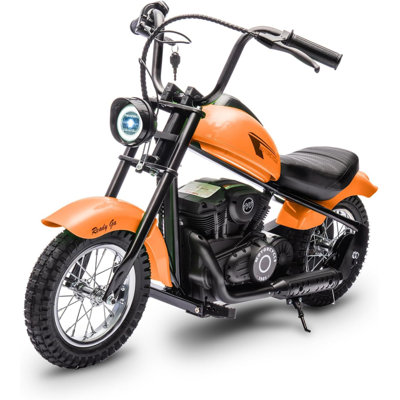 24V Kids & Teens Electric Dirt Bike, 250W Motor, 14MPH, LED Light, Leather Seat, 60Min Ride Time