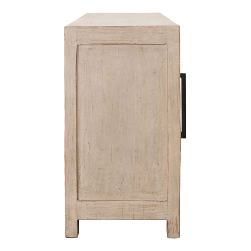 Devina 74" Reclaimed Pine 4-Dr Sideboard, Light Warm Wash
