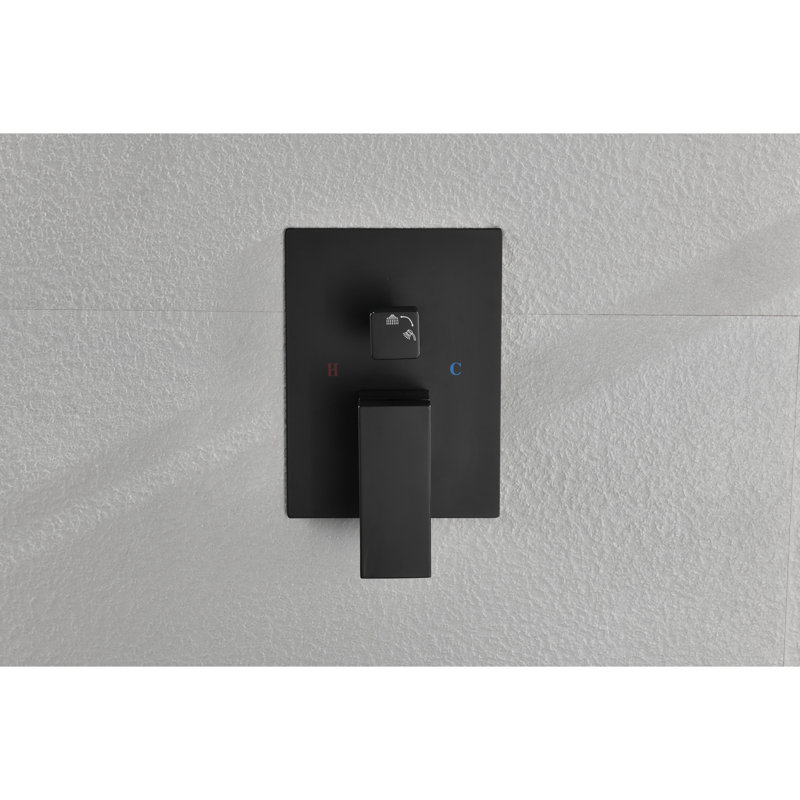 Matte Black 12" Shower Head For Wall Mount - Natural Rainfall , Easy Clean Outlet, Brass Finish Rain Mounted In Mimic, Unclogged And
