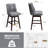 Eriqa Swivel 30.6'' Bar Stool, Blue Grey-725924744