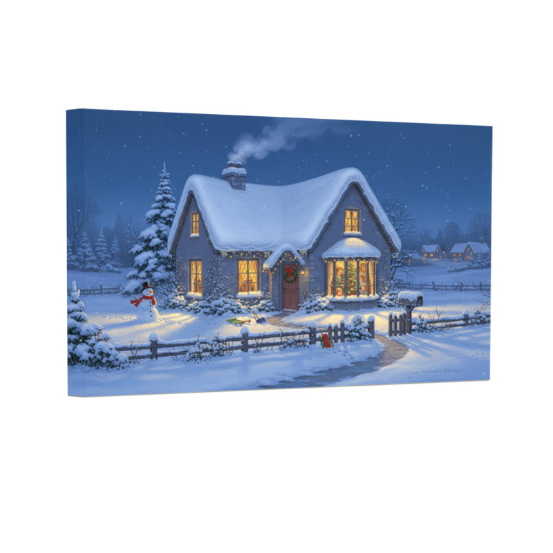 Scène de Noël de Noël en hiver, H 12 po x l 18 po