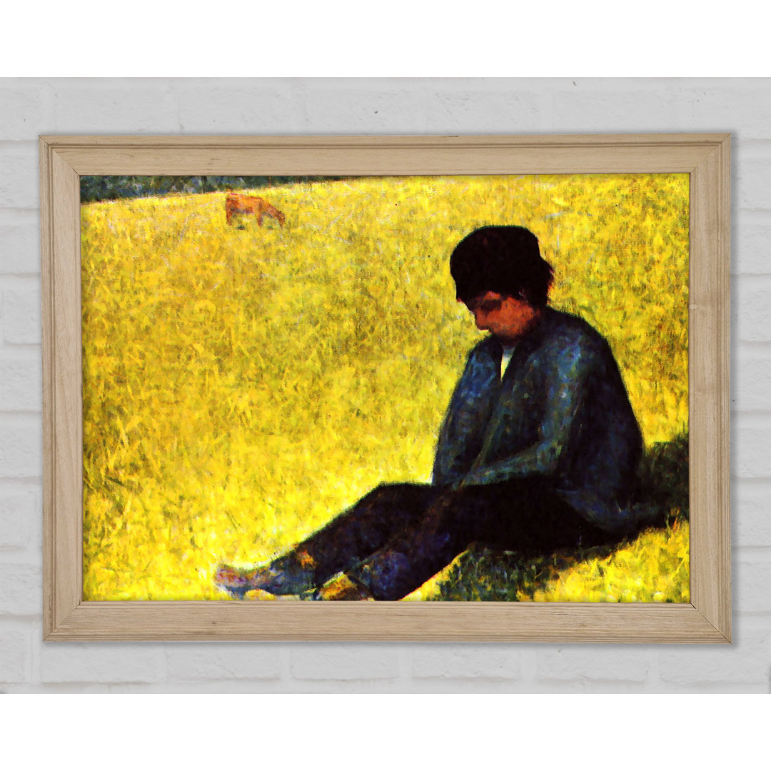 Seurat Boy Sitting On A Lawn - Einzelner Bilderrahmen Kunstdrucke