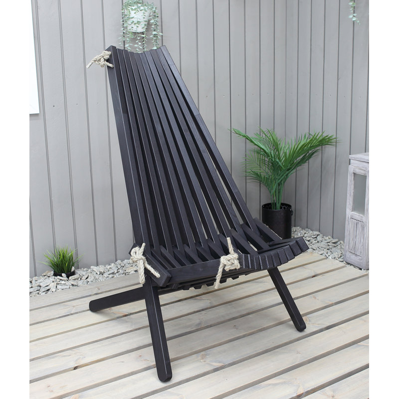 Tetbury Folding Patio Dining Side Chair, Black