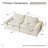 86" Oversized Compression Bean Bag Sofa, Chenille Upholstered Floor Couch-127657291