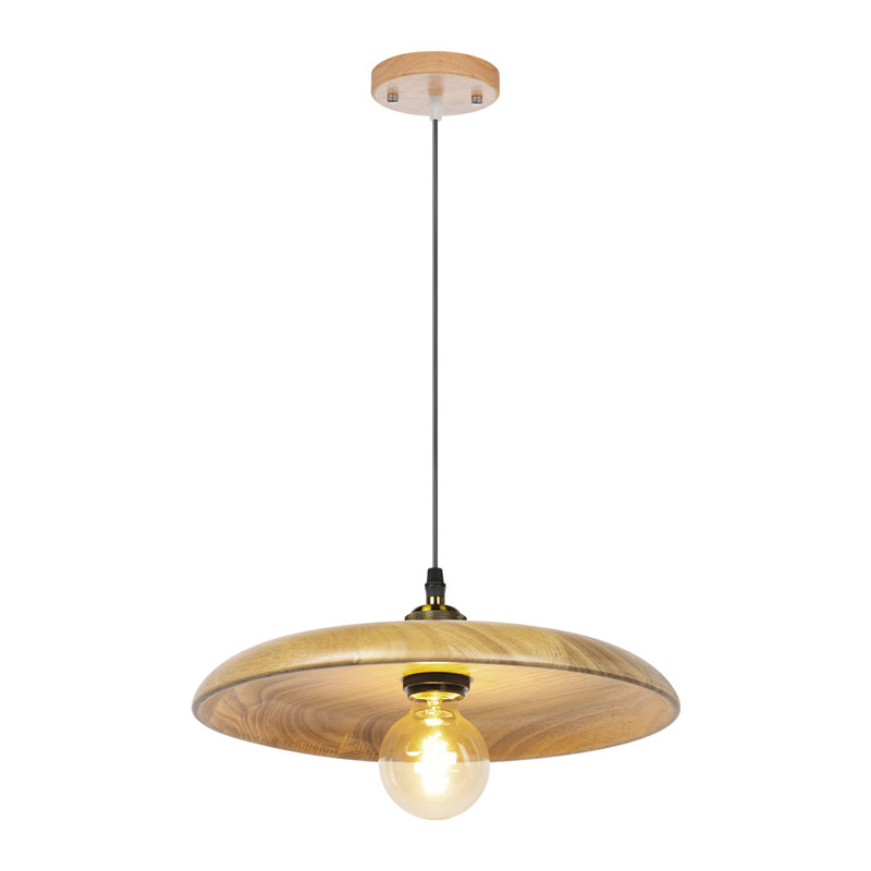 1 - Light Natural Geometric Pendant, 0.98" H x 13.78" W x 13.78" D