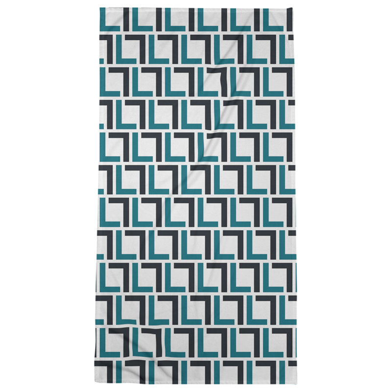Serviette de bain, White/Teal/Black