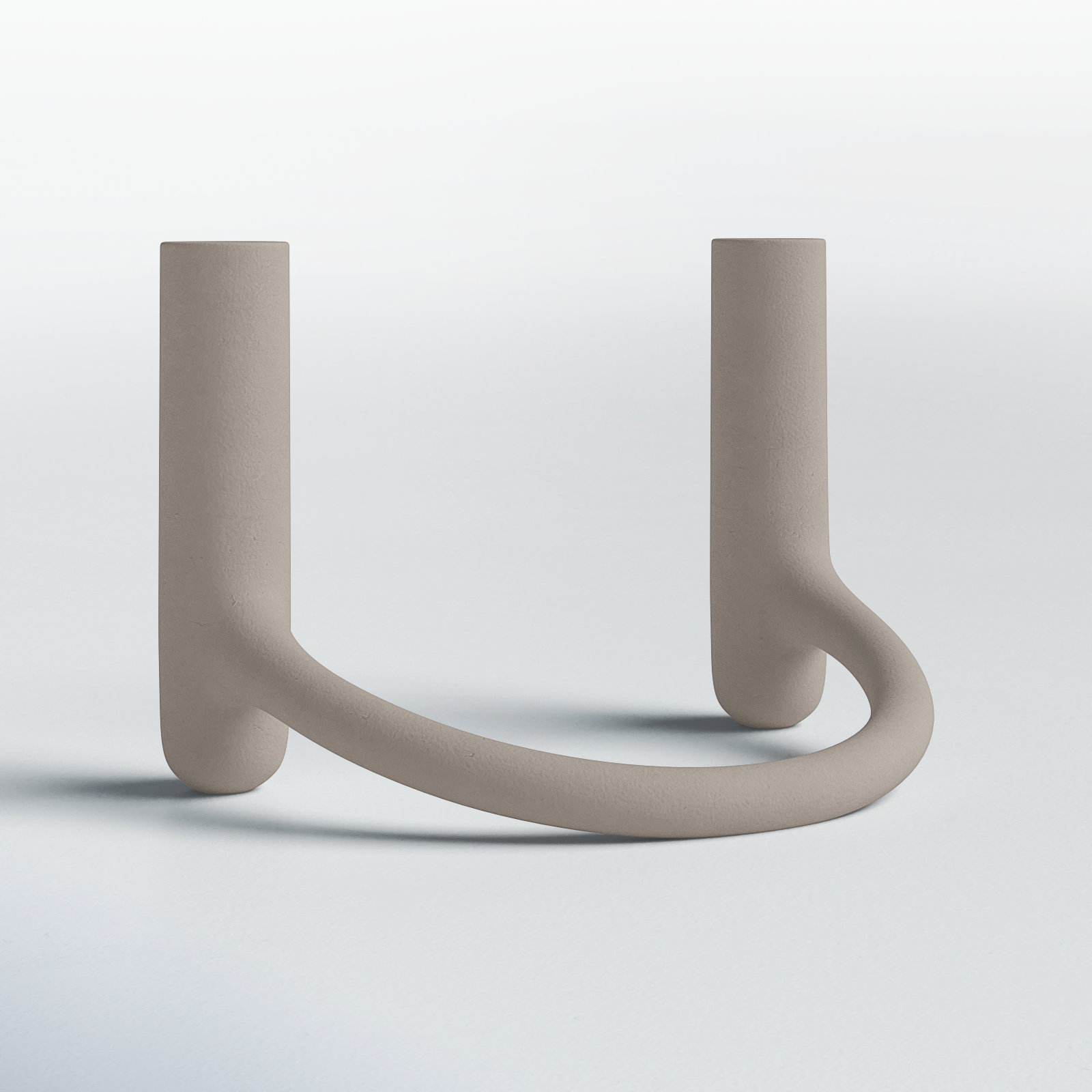 Aluminum Candlestick Holder, Off White