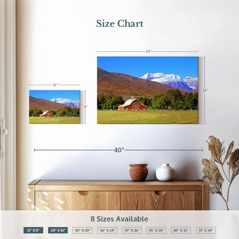 Grange dans l'Utah, H 16 po x l 24 po