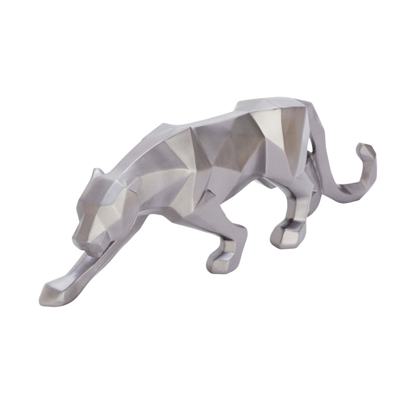 Figurine léopard, Argent, 2.53" H x 18" W x 3" D