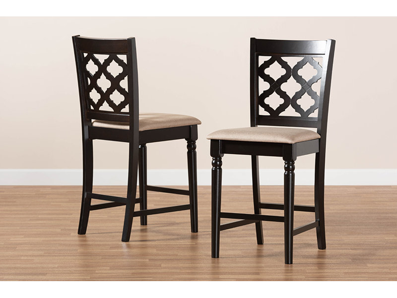 Tabouret de comptoir 25 po Britiany, Polyester beige