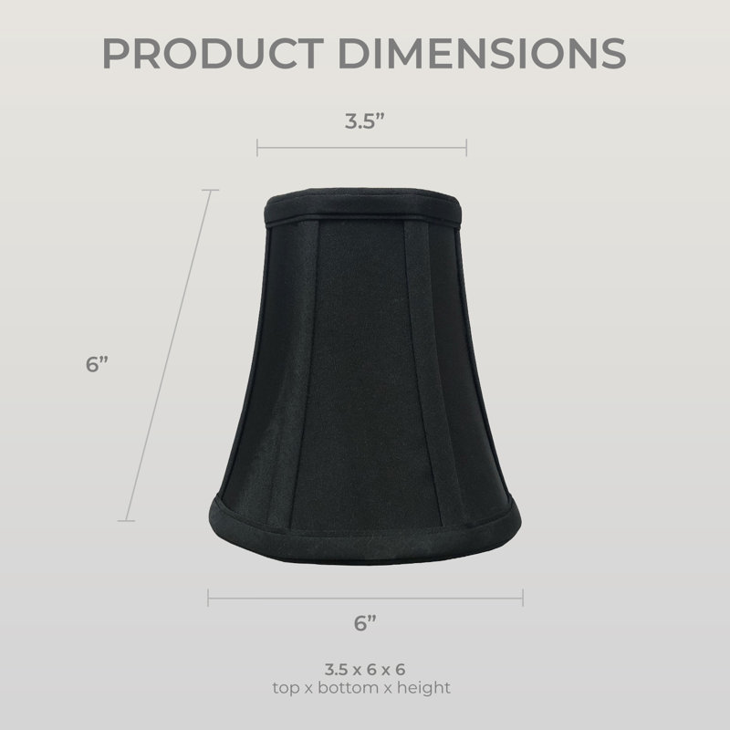 Royal Designs, Inc. BSO-704FC-6BLK/GL True Bell Basic Lamp Shade with Flame Clip, 3.5" x 6" x 6.25", Black, Black