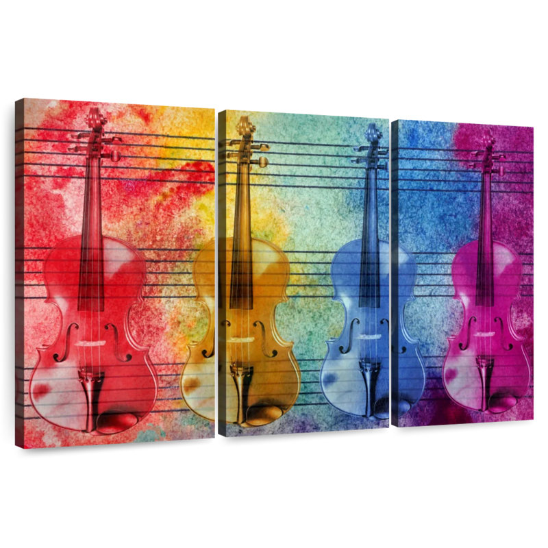 Abarca Colorful Violins, 20" H x 33" W