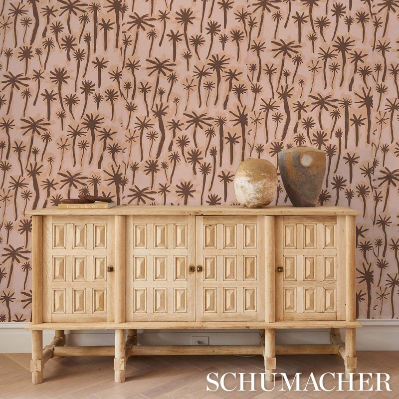 Schumacher x Abel Macias Palmitas Wallpaper, Coral