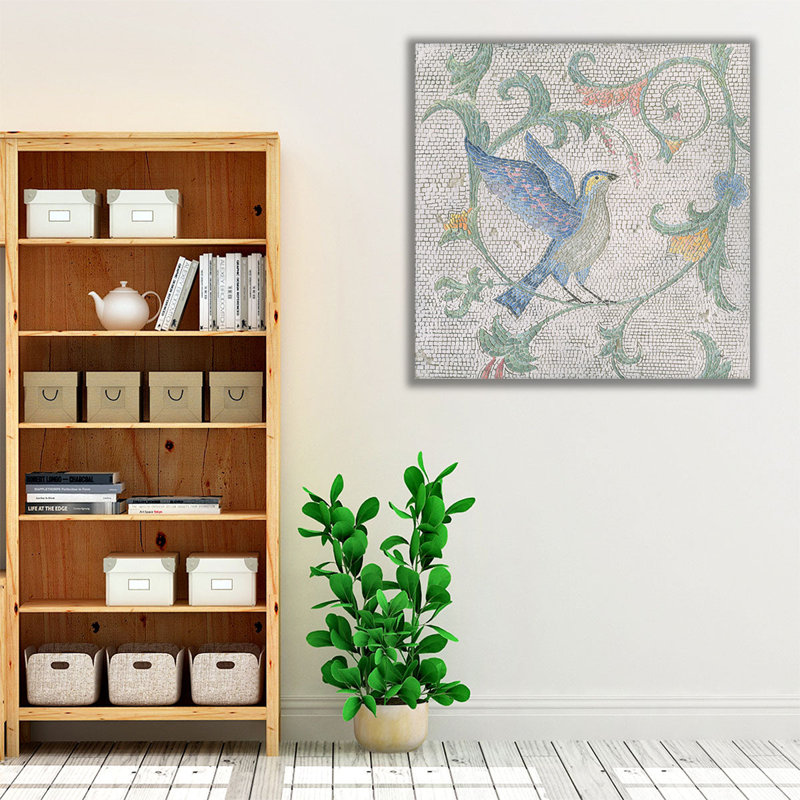 «Mosaic Birds I», reproduction d'art sur toile, H 12 po x l 12 po