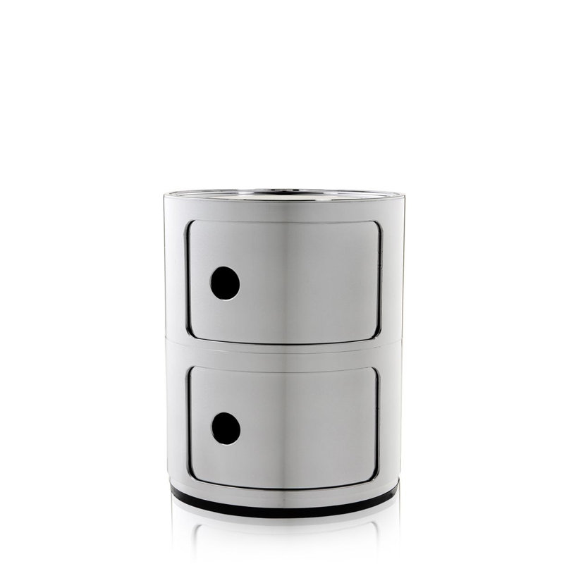 Precious Componibili Round Storage Modules, 2 Hi, Chrome