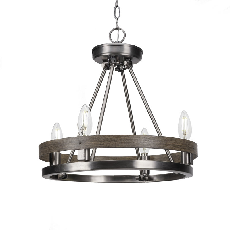 Lustre 4 lumières Belmont, Graphite/Peinture patinée