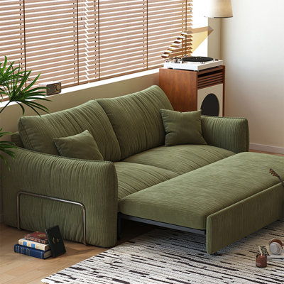 Green Chenille Modular Sofabed cushion couch
