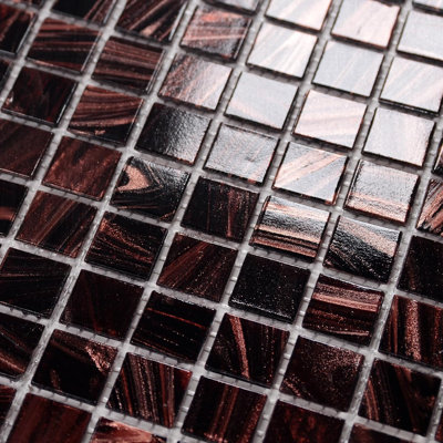 Tuile de mosaïque en verre violet de 11,5 pi² pour piscine, douche de salle de bain et dosseret de cuisine (ensemble de 10, 12,9 po x 12,9 po)