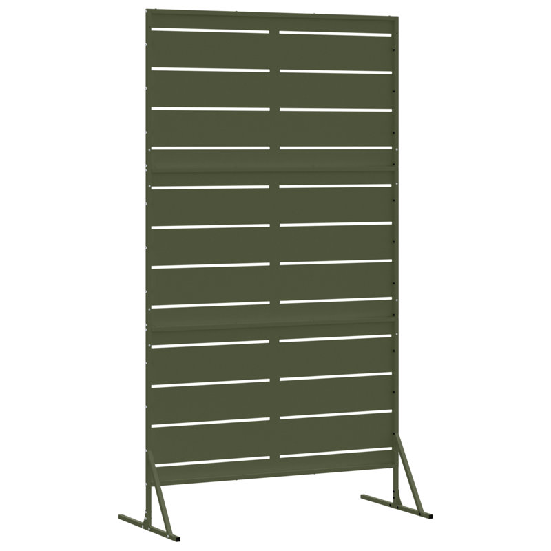 Steel Fence Panel Steel Medium Durable, Olive
