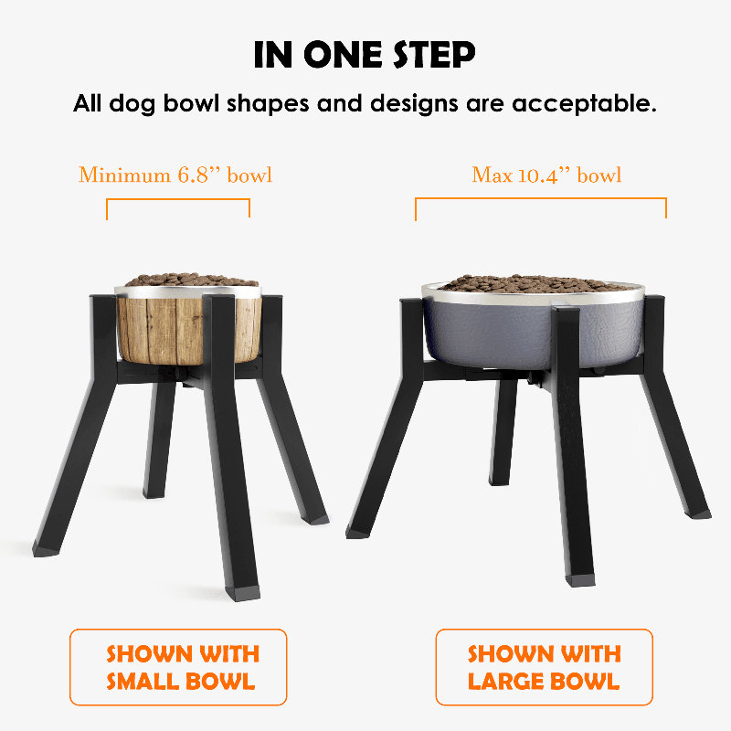 Adjustable Raised Dog Bowl Stand, Elevated Food and Water Stand，11-inch Tall holder suitable for 7-10.6" Bowls (bowl not included)