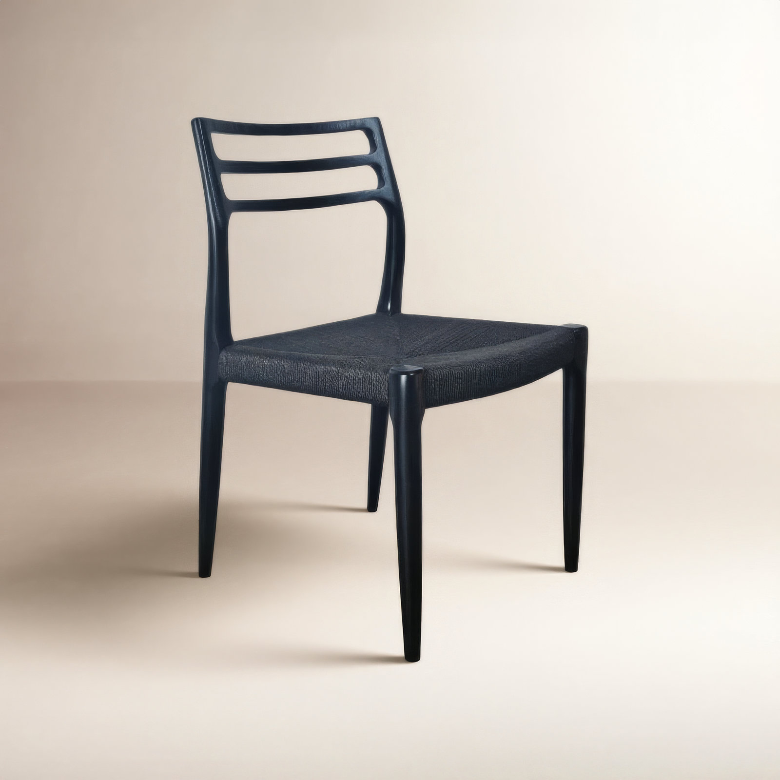 Oralie Ash Wood Dining Chair, Black