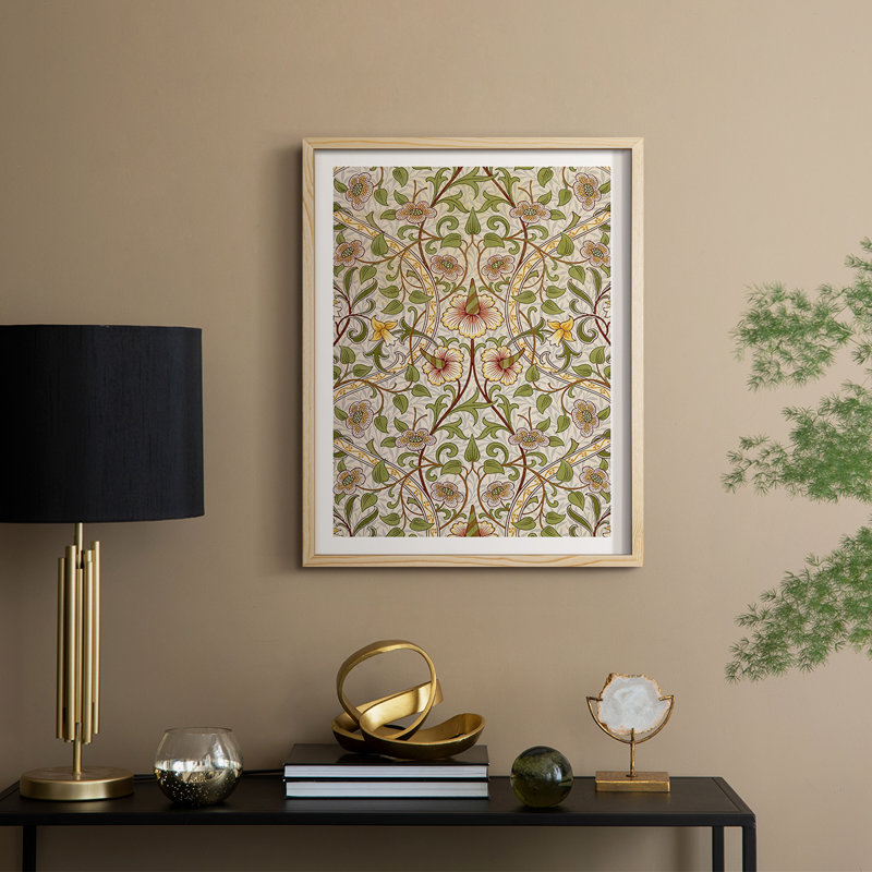 Vintage Abstract Print XXXIV Framed Print - Solid Wood, Naturel, H 21 po x l 17 po