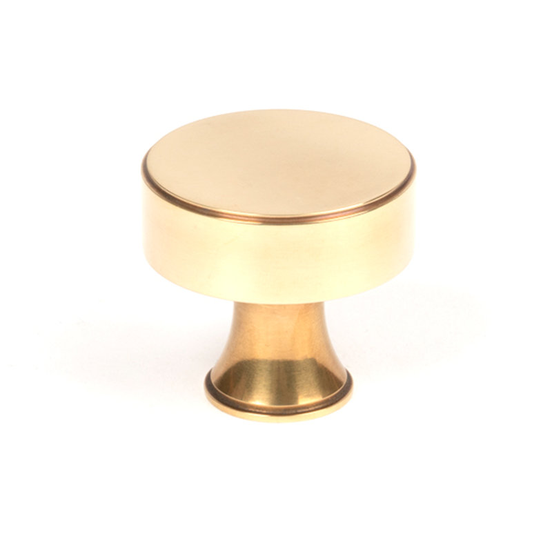 Matt Black Scully Cabinet Knob - 38Mm, 4 cm, Aged Brass