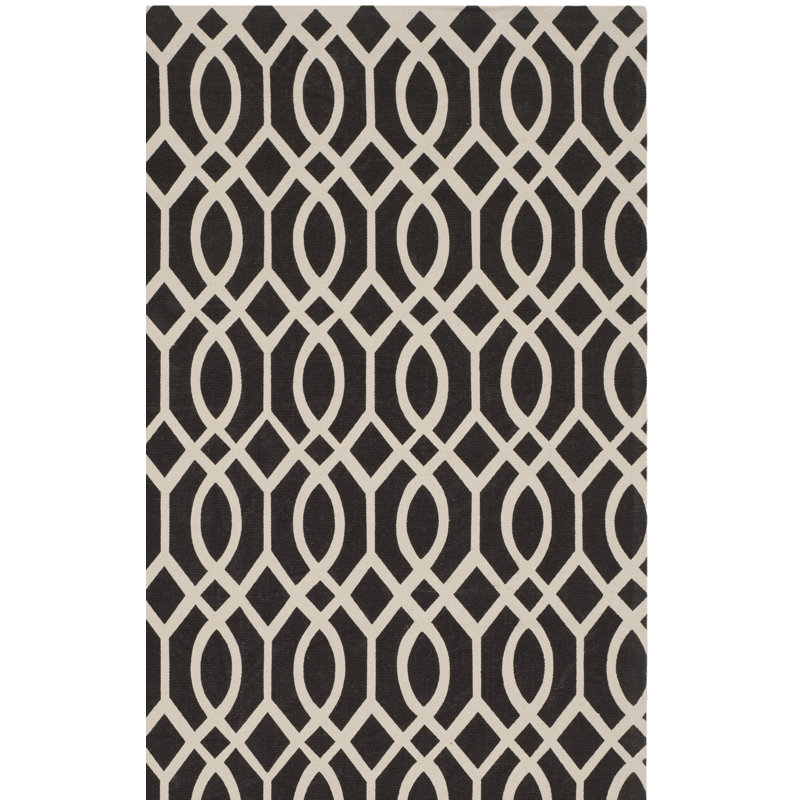 Tapis géométrique en coton tissé à la main Holsworthy Cedar Brook, Rectangle 2 pi 3 po x 3 pi 9 po