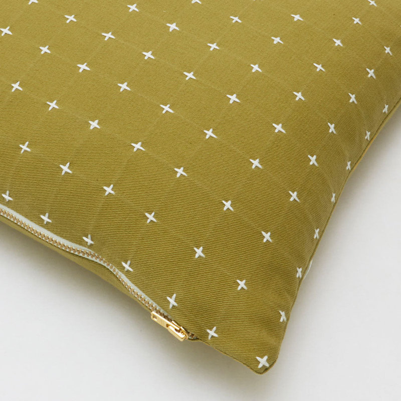 Square Pillow Cover & Insert, Pine, 12" H x 16" W