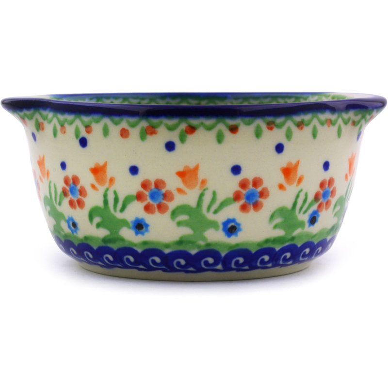 Spring Flowers Handmade Stoneware Teacup