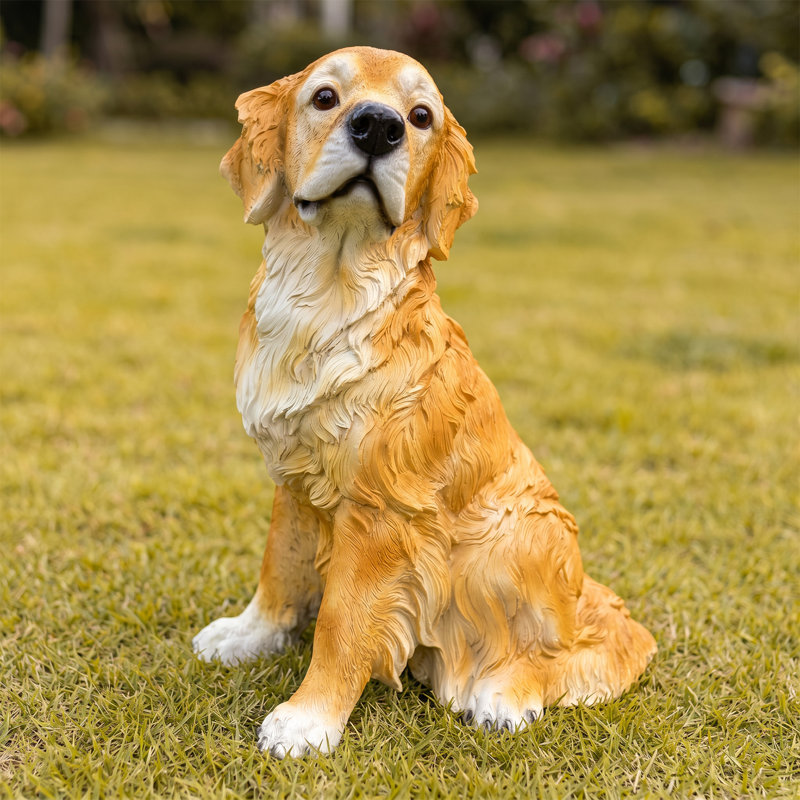 Figurines d'animaux en résine, statues Golden Retriever, pour le salon, le patio extérieur et la décoration de jardin.