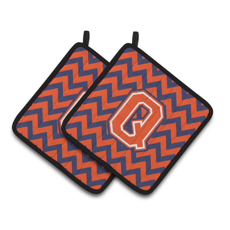 Poignée à chevrons, Q, Orange/Bleu foncé
