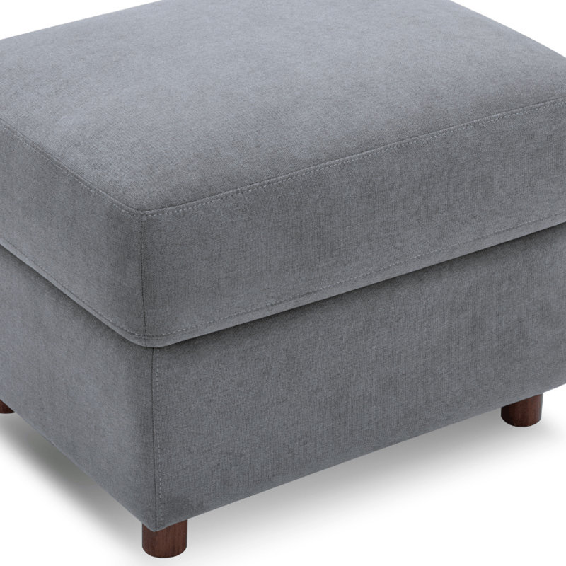The Classic Ottoman, Gray Cotton Blend