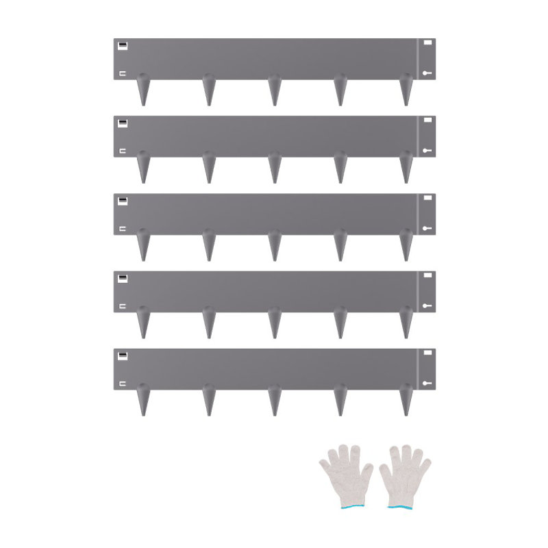99.1 cm W Galvanised Steel Lawn Edging Fencing with 5 Panel(s) Included, 21.3cm H x 99.1cm W, Dark Grey