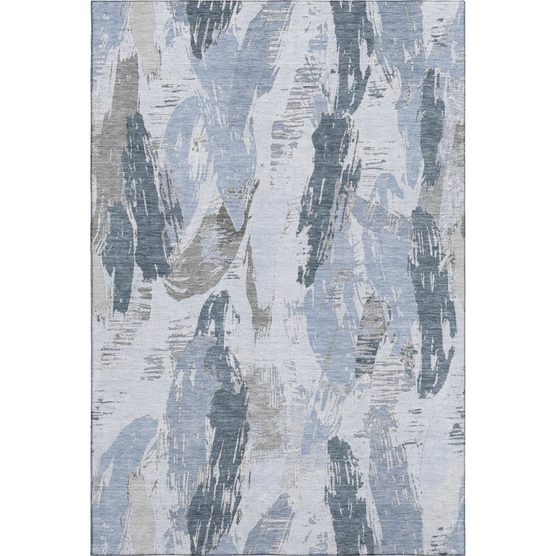Tapis moderne de qualité supérieure lavable à la machine Harjo AMF1596, Rectangle 5 pi x 7 pi 6 po