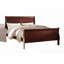 Lit simple Louis Philippe avec finition cerisier - aucun sommier nécessaire, durabilité en bois massif-1851690712