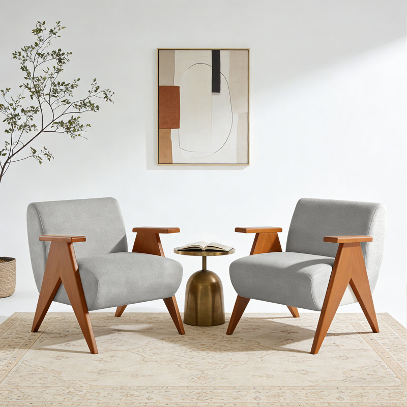 Fauteuil 27,6 po Mid-Century, Gris