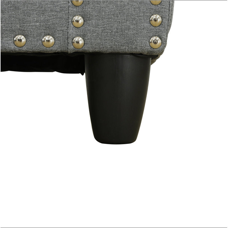 Canapé modulaire en forme de L avec porte-gobelet - Gauche, Similicuir gris, H 30 po x l 97 po x P 69 po