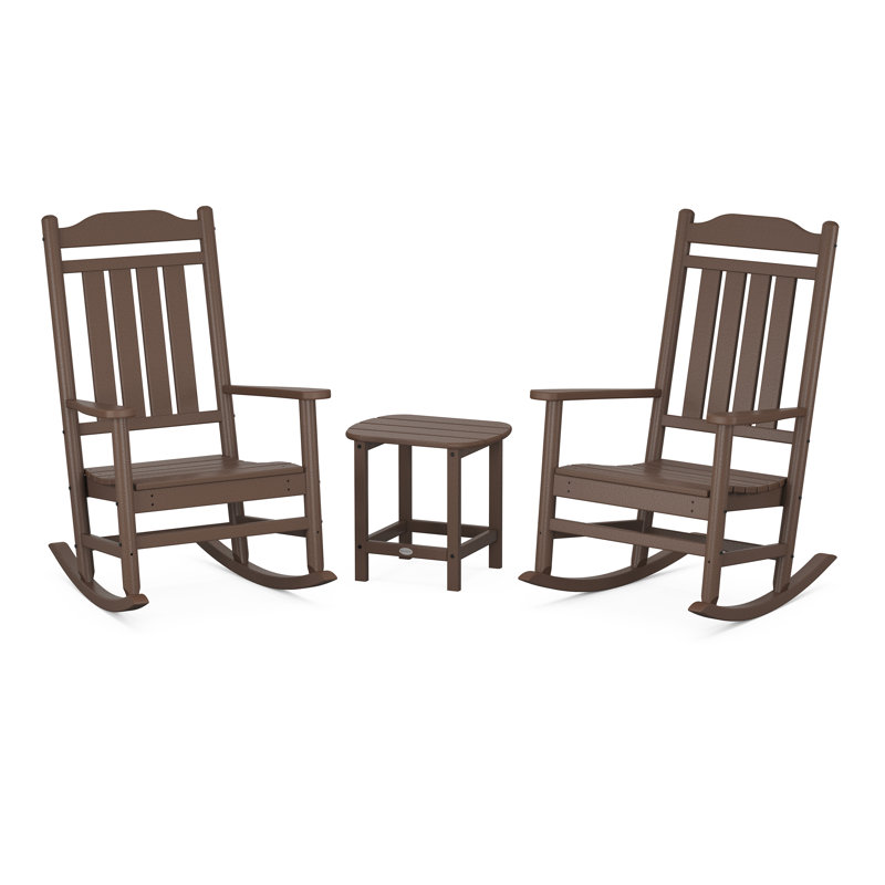 Country Living by POLYWOOD Legacy Rocking Chair 3-Piece Set, Mahogany