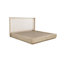 Ensemble de chambre à coucher grand lit, plateforme, beige, 2 pièces-137366512