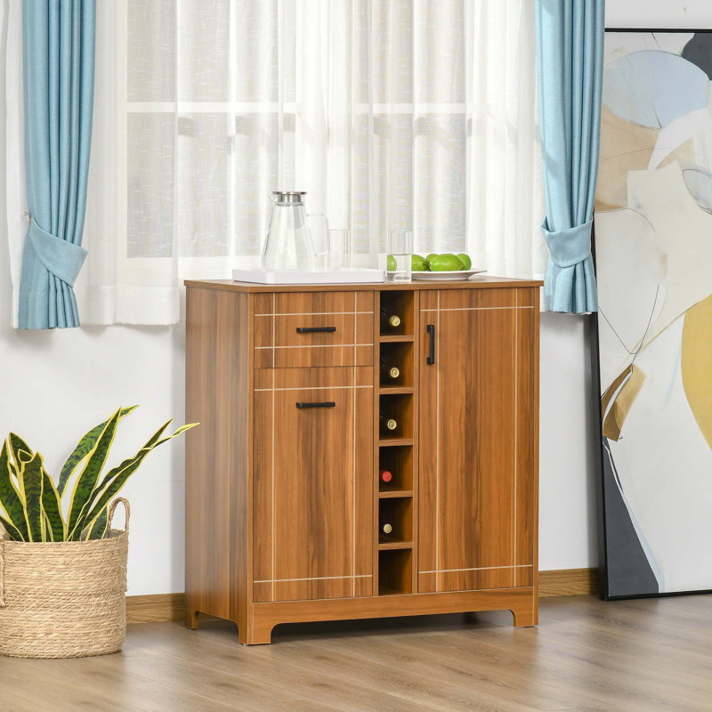 Buffet rétro avec rangement pour 6 porte-bouteilles et porte-bouteilles