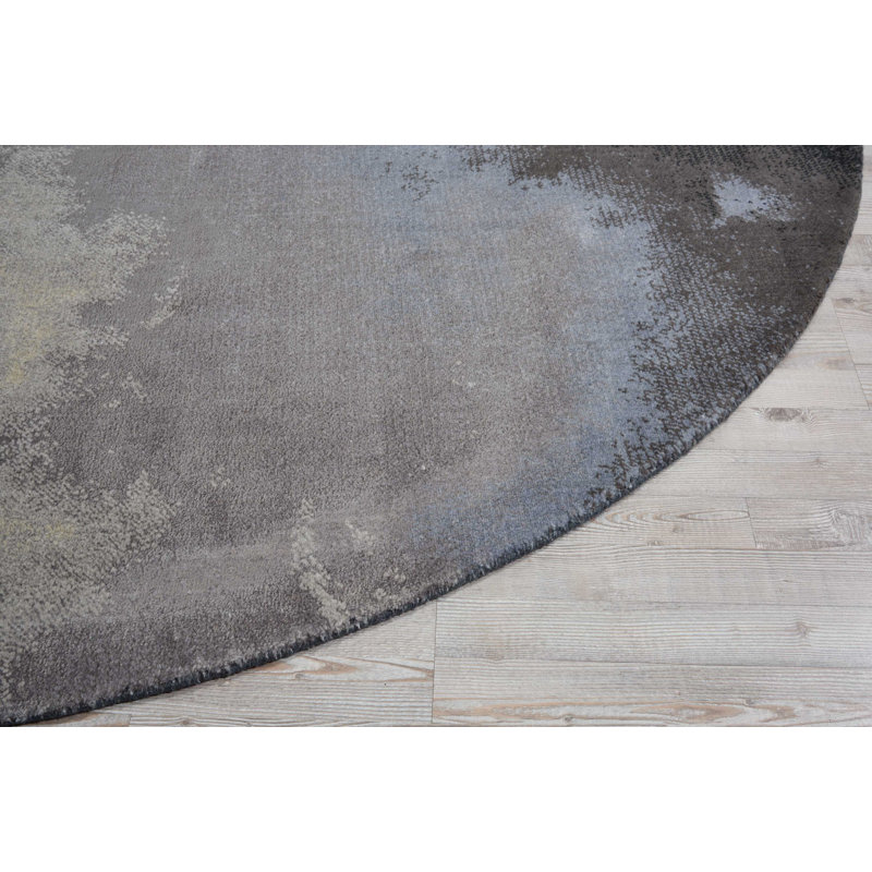 Tapis noir moderne Cannes, Rond 8 pi